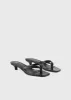 Leather heeled flip flops black sold by Toteme