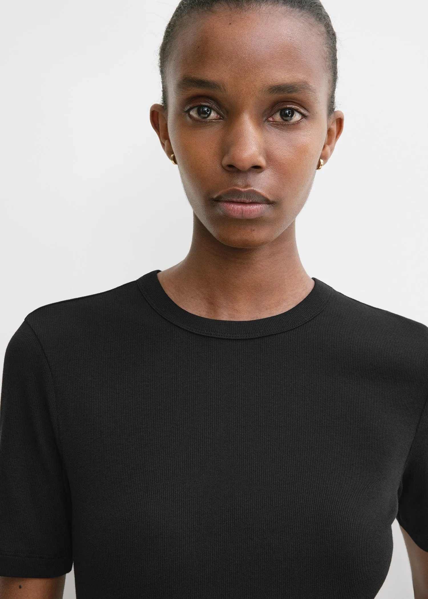 Classic rib tee black sold by Toteme product image thumbnail 4
