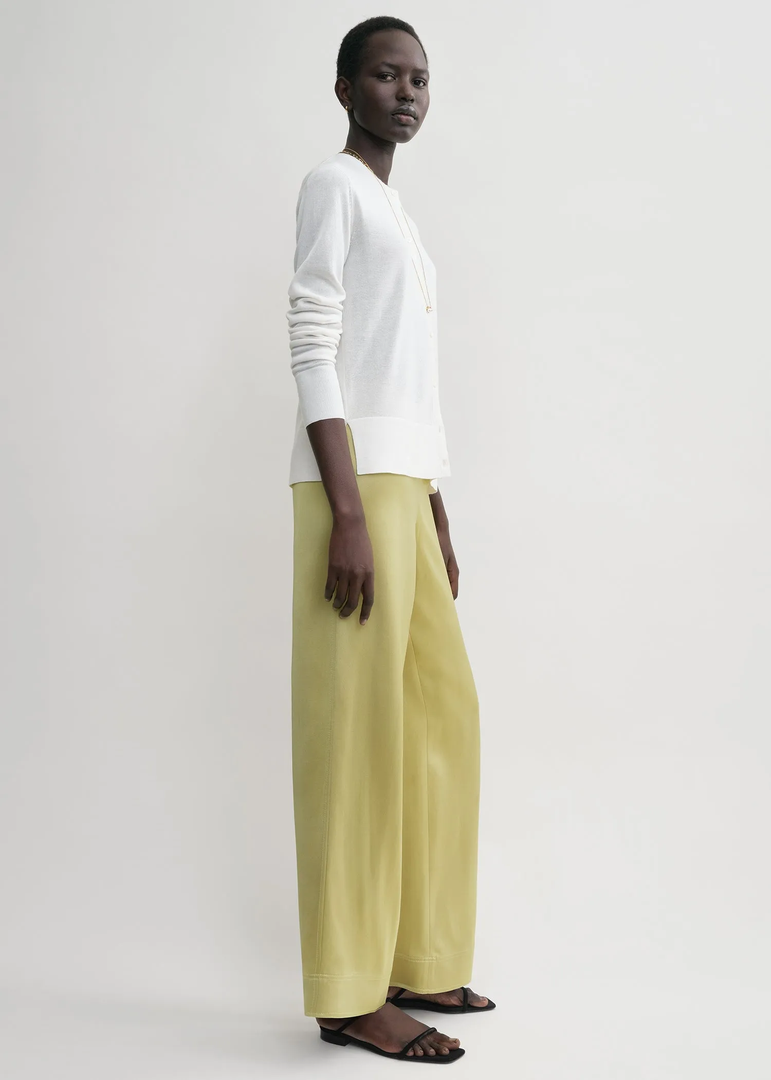 Contrast satin trousers melon sold by Toteme product image thumbnail 2