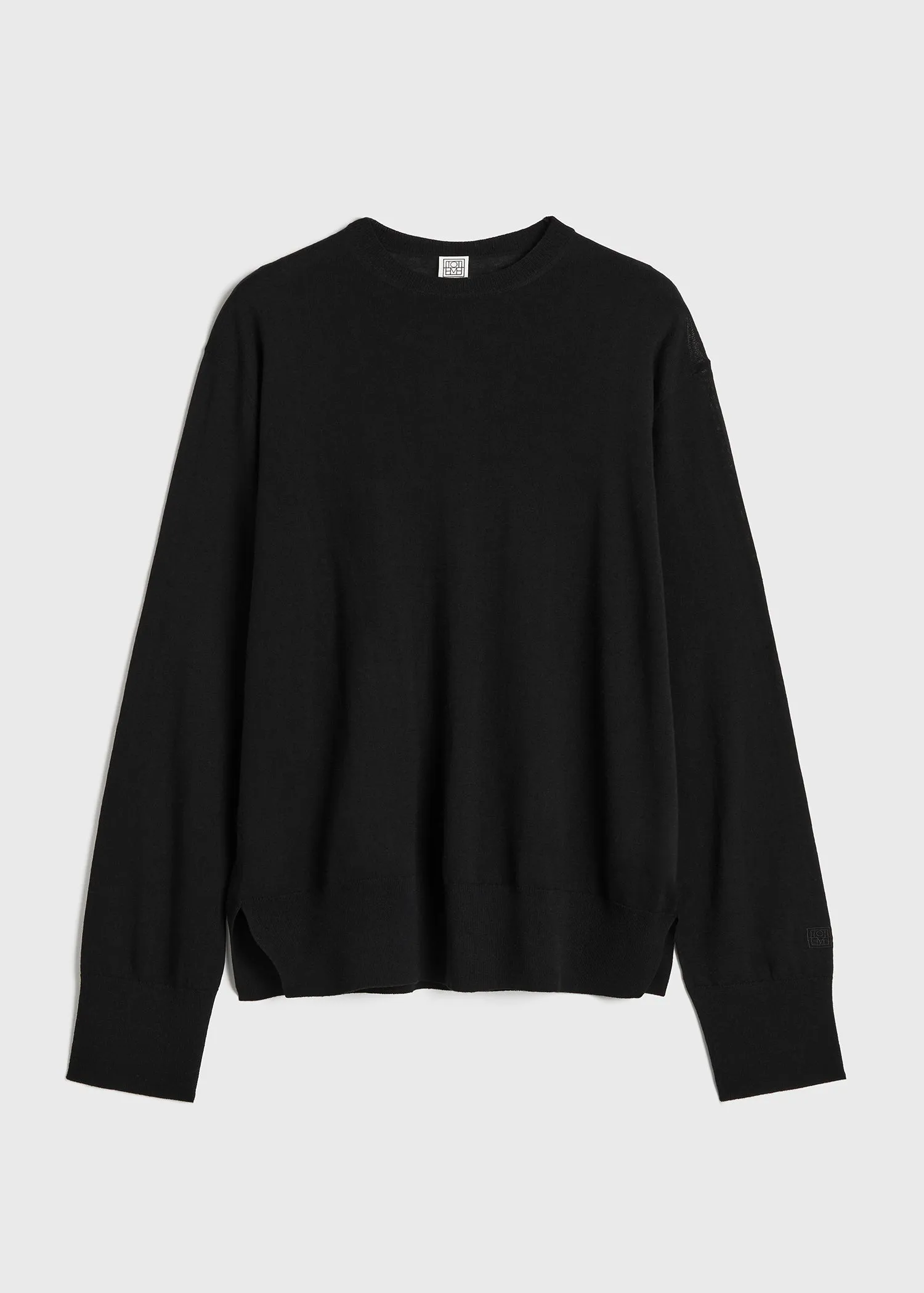 Crew-neck silk cashmere knit black sold by Toteme product image thumbnail 5