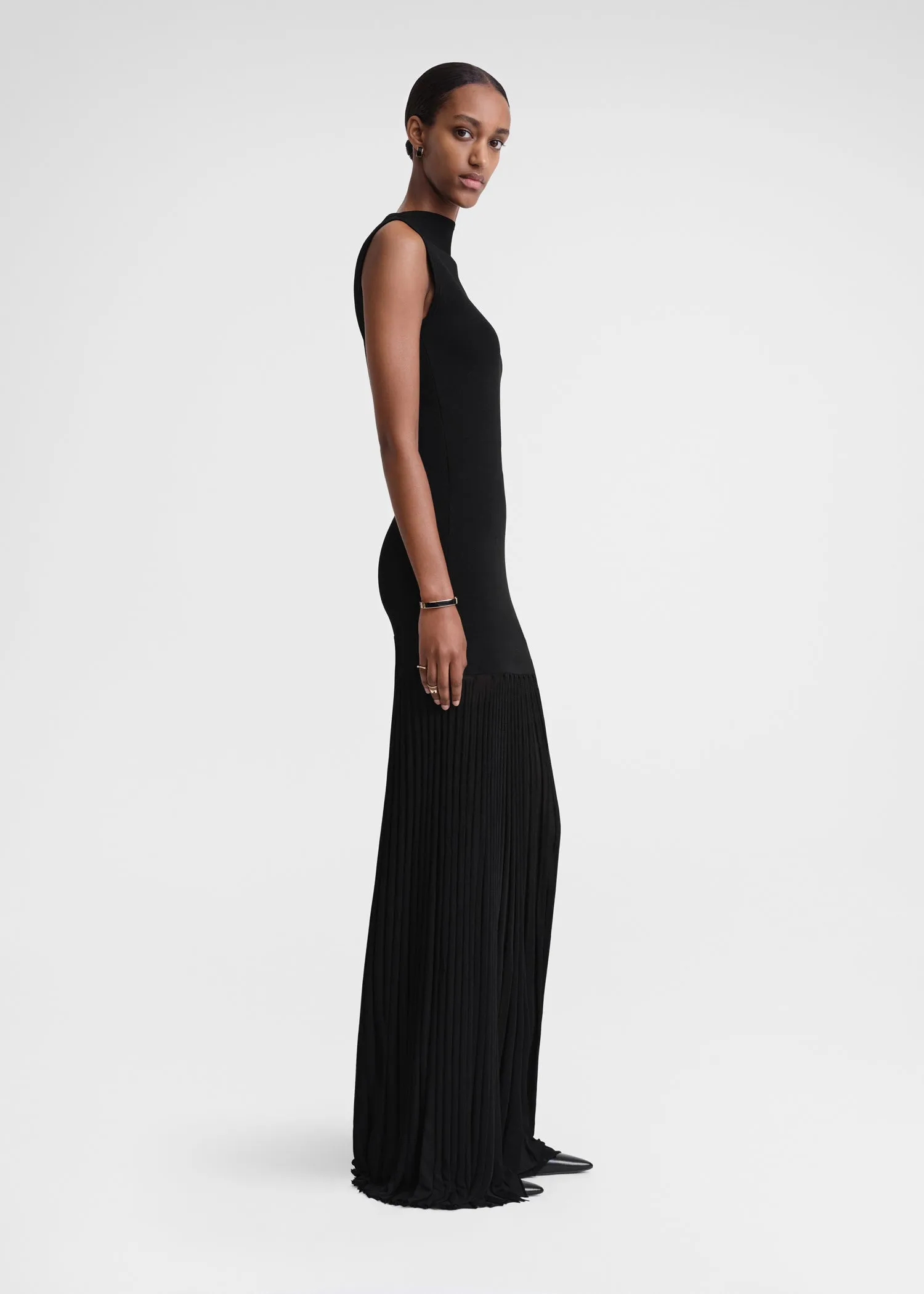 Plissé-knitted evening dress black sold by Toteme product image thumbnail 2