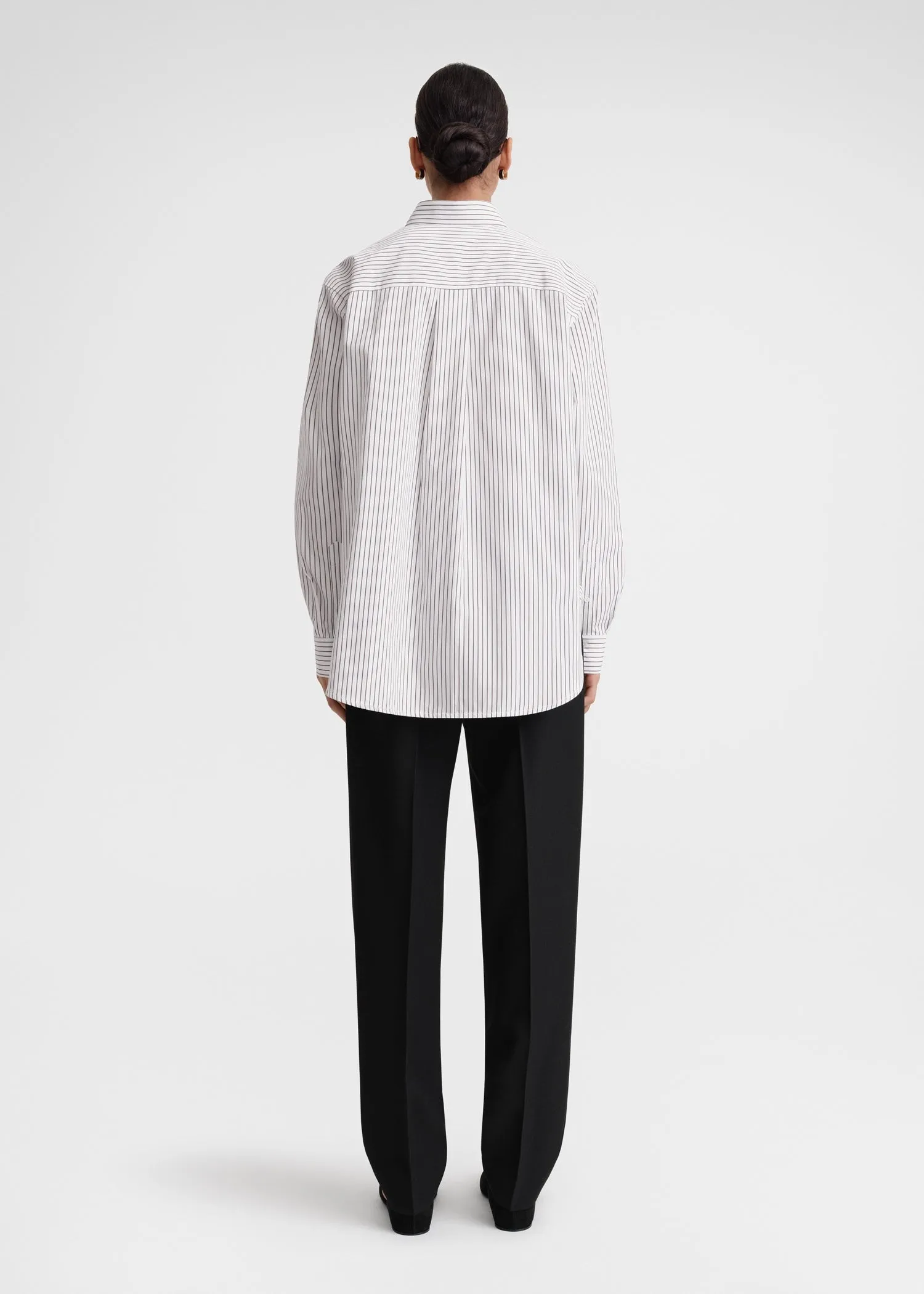 Signature cotton shirt white/brown sold by Toteme product image thumbnail 3