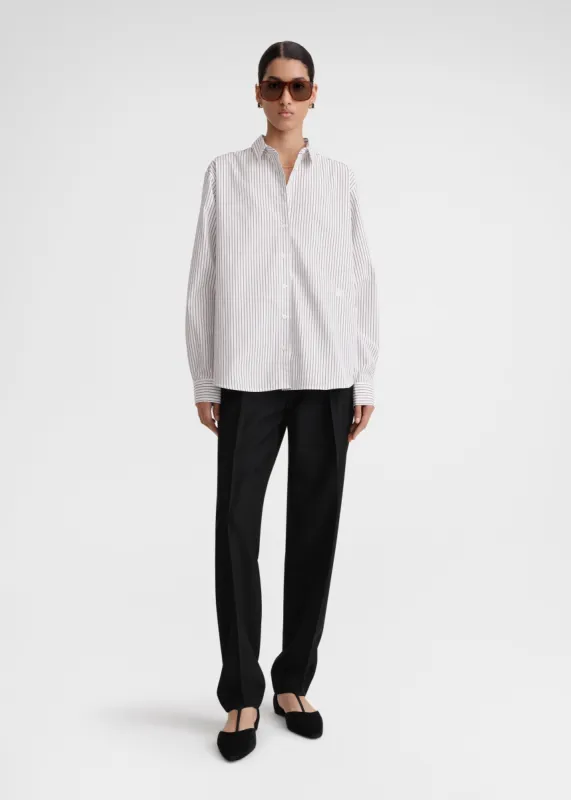 Signature cotton shirt white/brown sold by Toteme