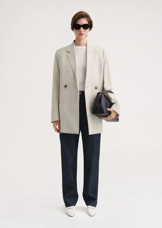 Double-breasted vent blazer mist mélange sold by Toteme