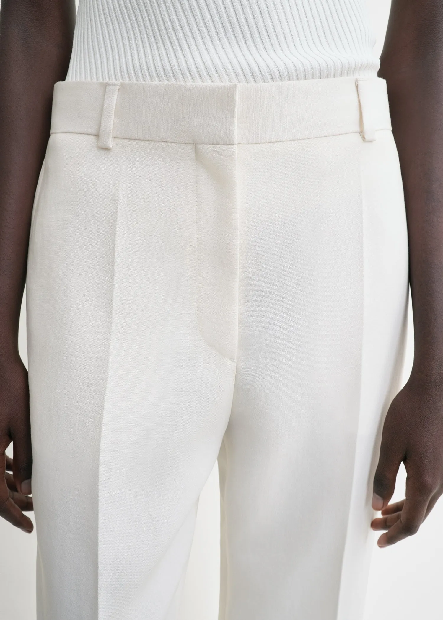 Straight cropped trousers off-white sold by Toteme product image thumbnail 4