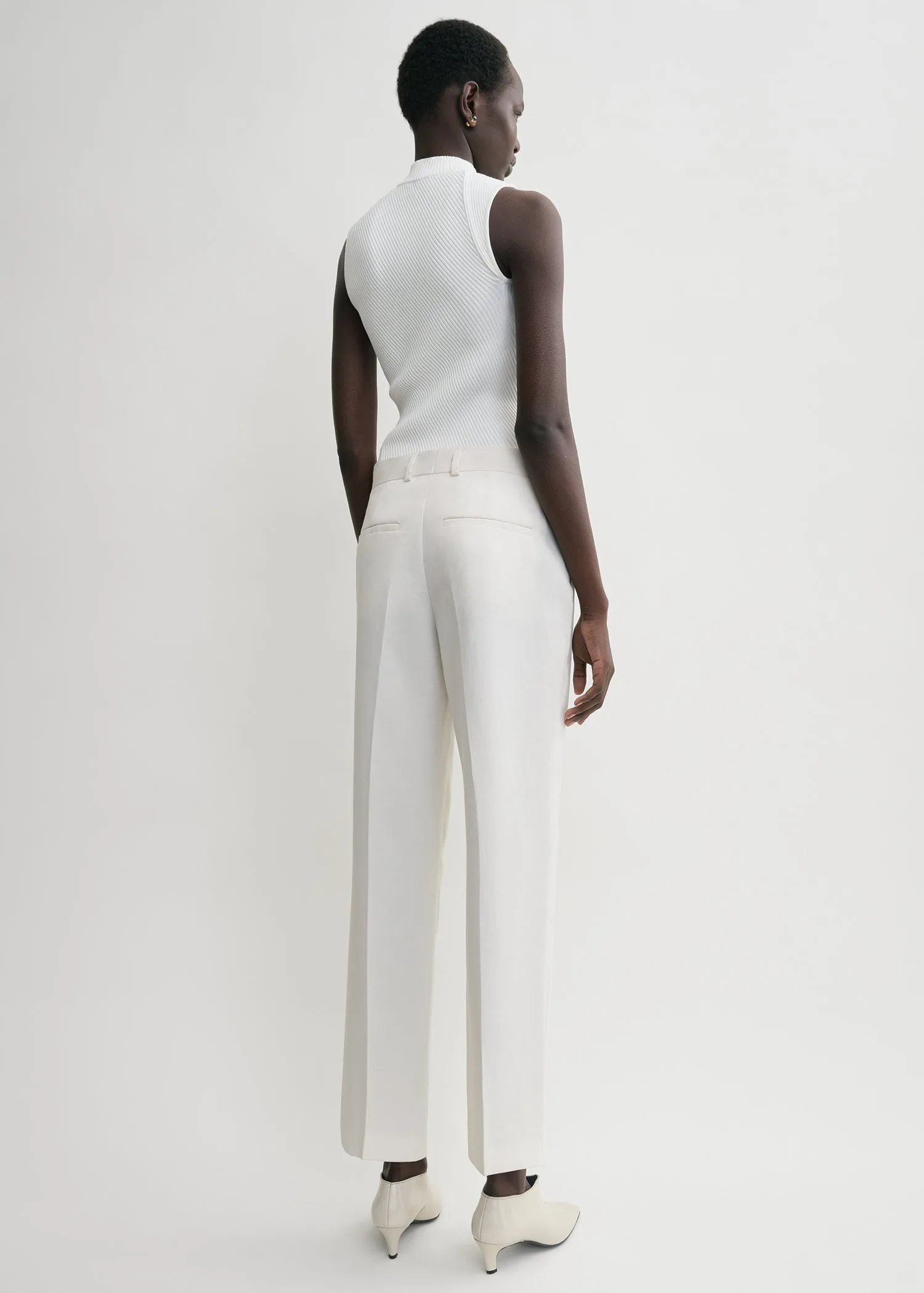 Straight cropped trousers off-white sold by Toteme product image thumbnail 3