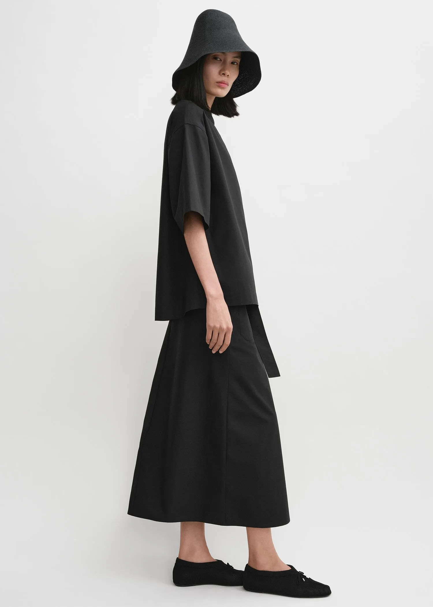 Dart-neck cotton top black sold by Toteme product image thumbnail 2