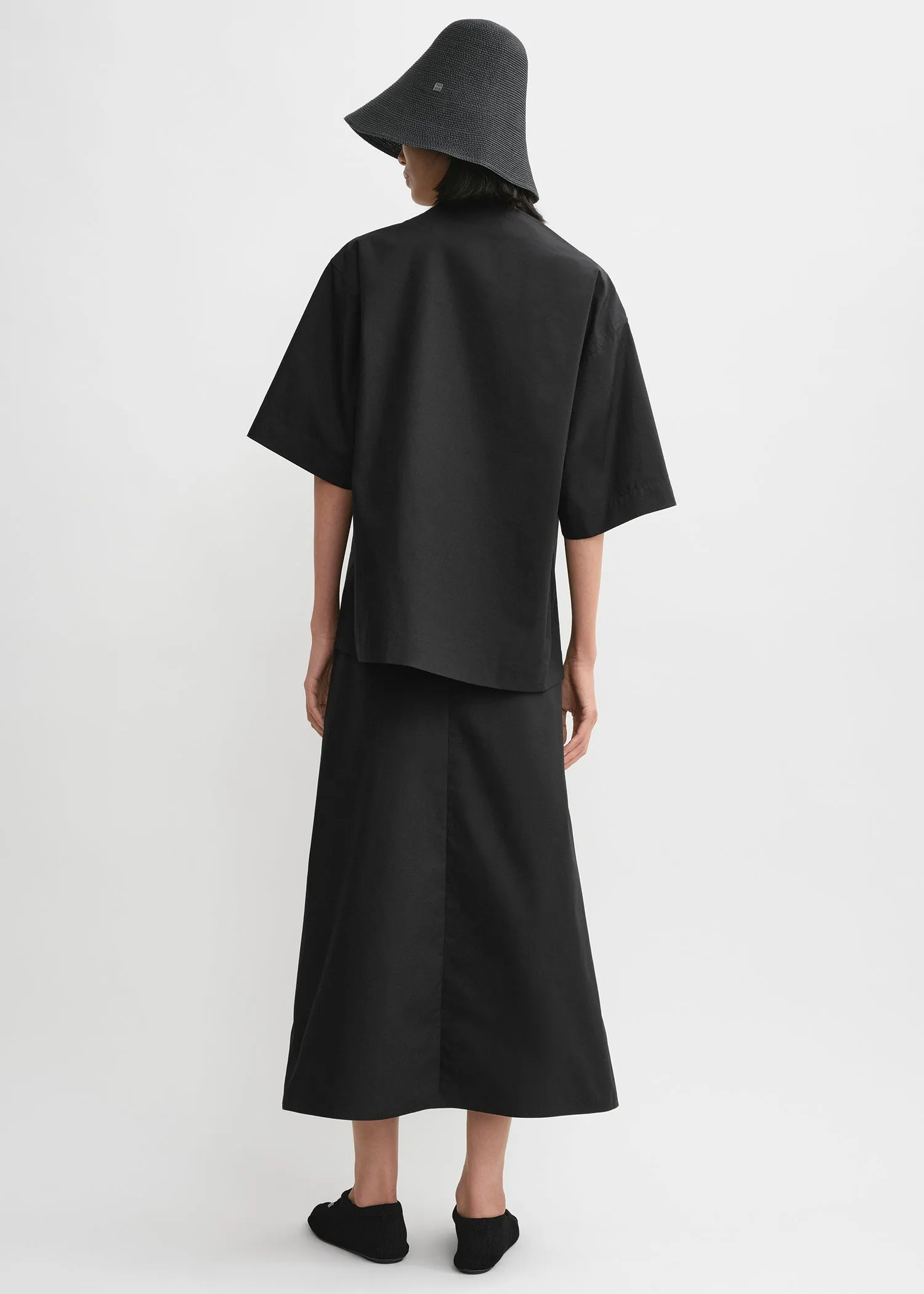 Dart-neck cotton top black sold by Toteme product image thumbnail 3