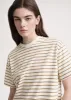 Straight cotton tee camel stripe sold by Toteme