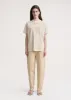 Straight cotton tee camel stripe sold by Toteme