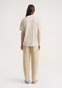 Straight cotton tee camel stripe sold by Toteme