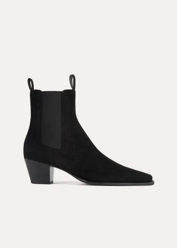 Suede city boots black sold by Toteme