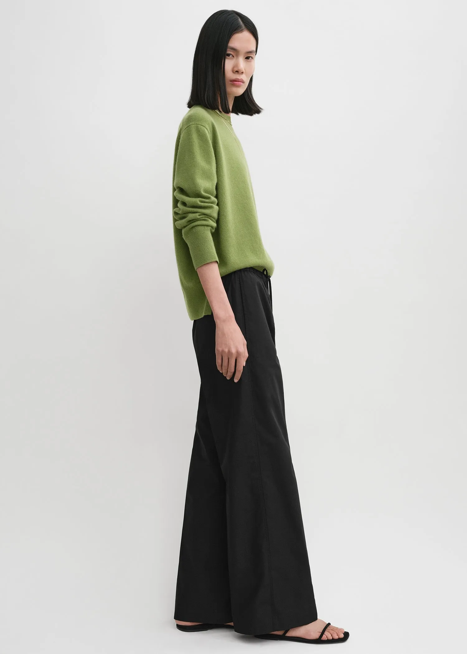Cotton drawstring trousers black sold by Toteme product image thumbnail 2