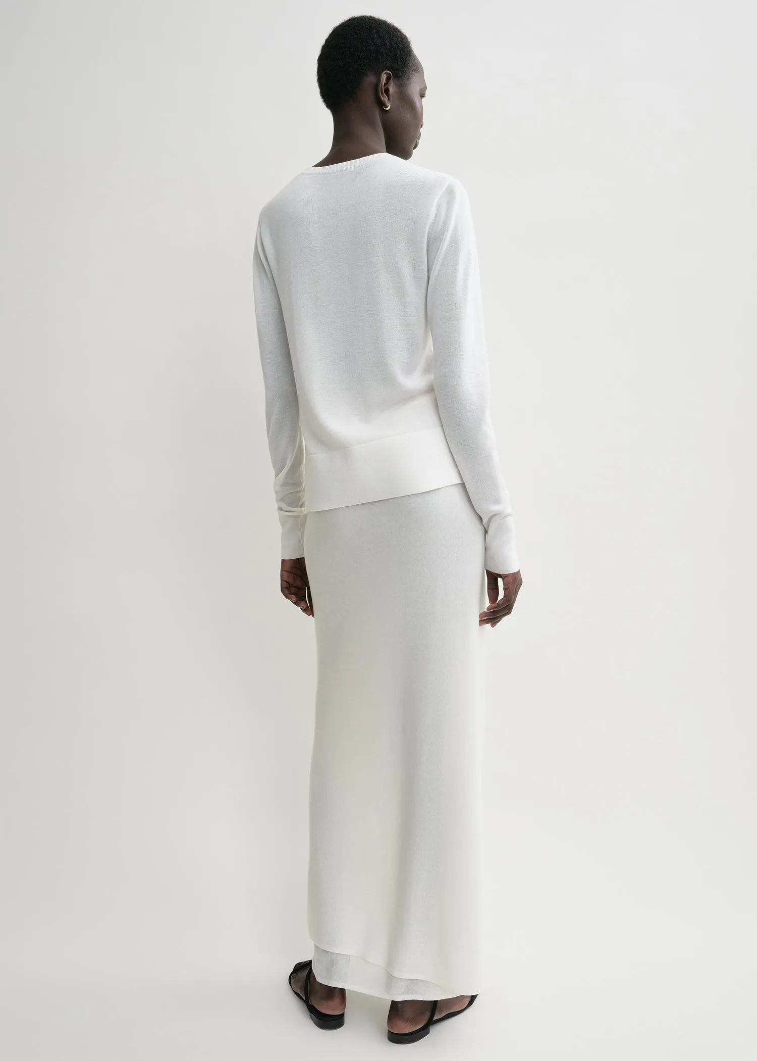 Fine knit cardigan light hay sold by Toteme product image thumbnail 4