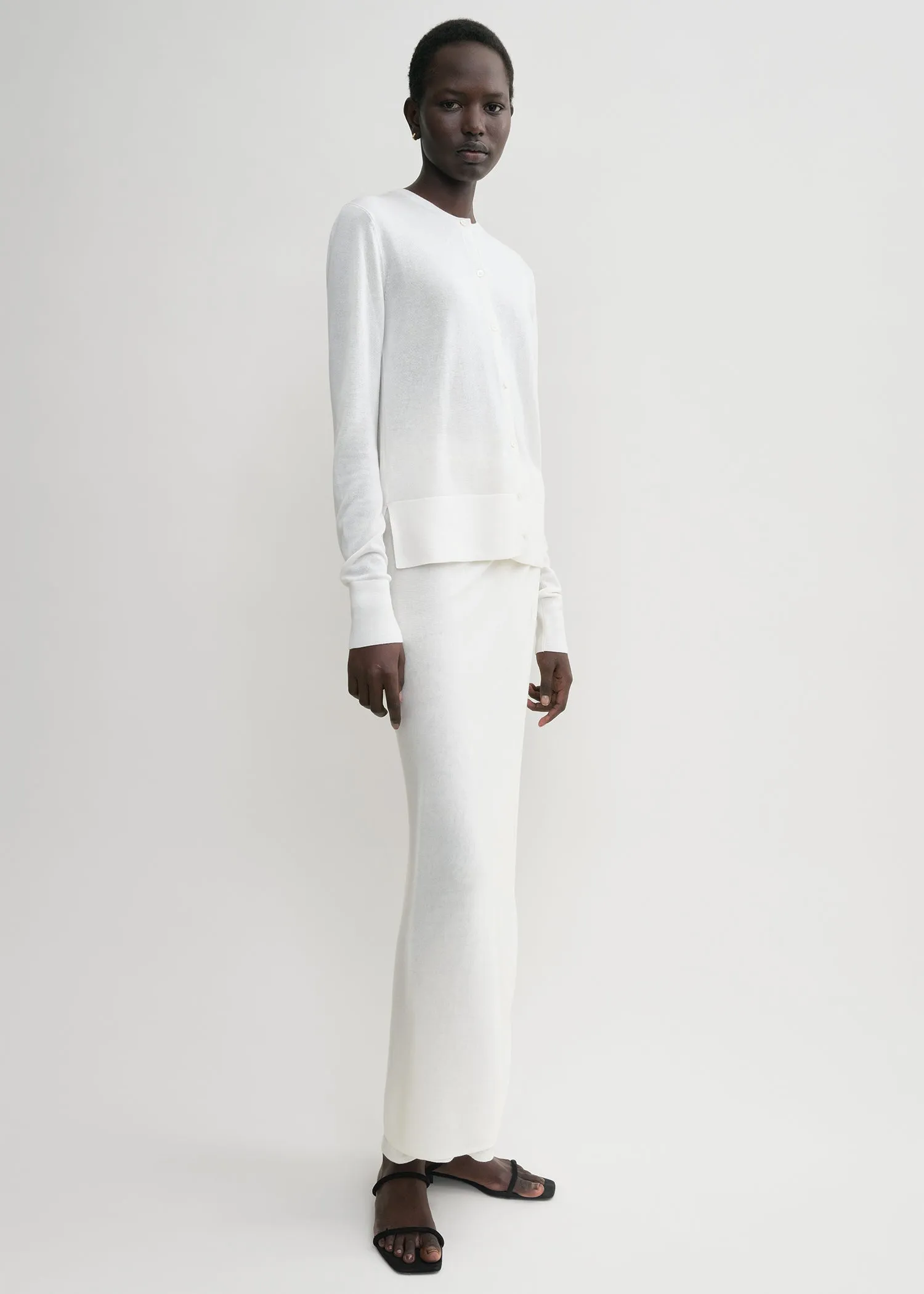 Fine knit cardigan light hay sold by Toteme product image thumbnail 2