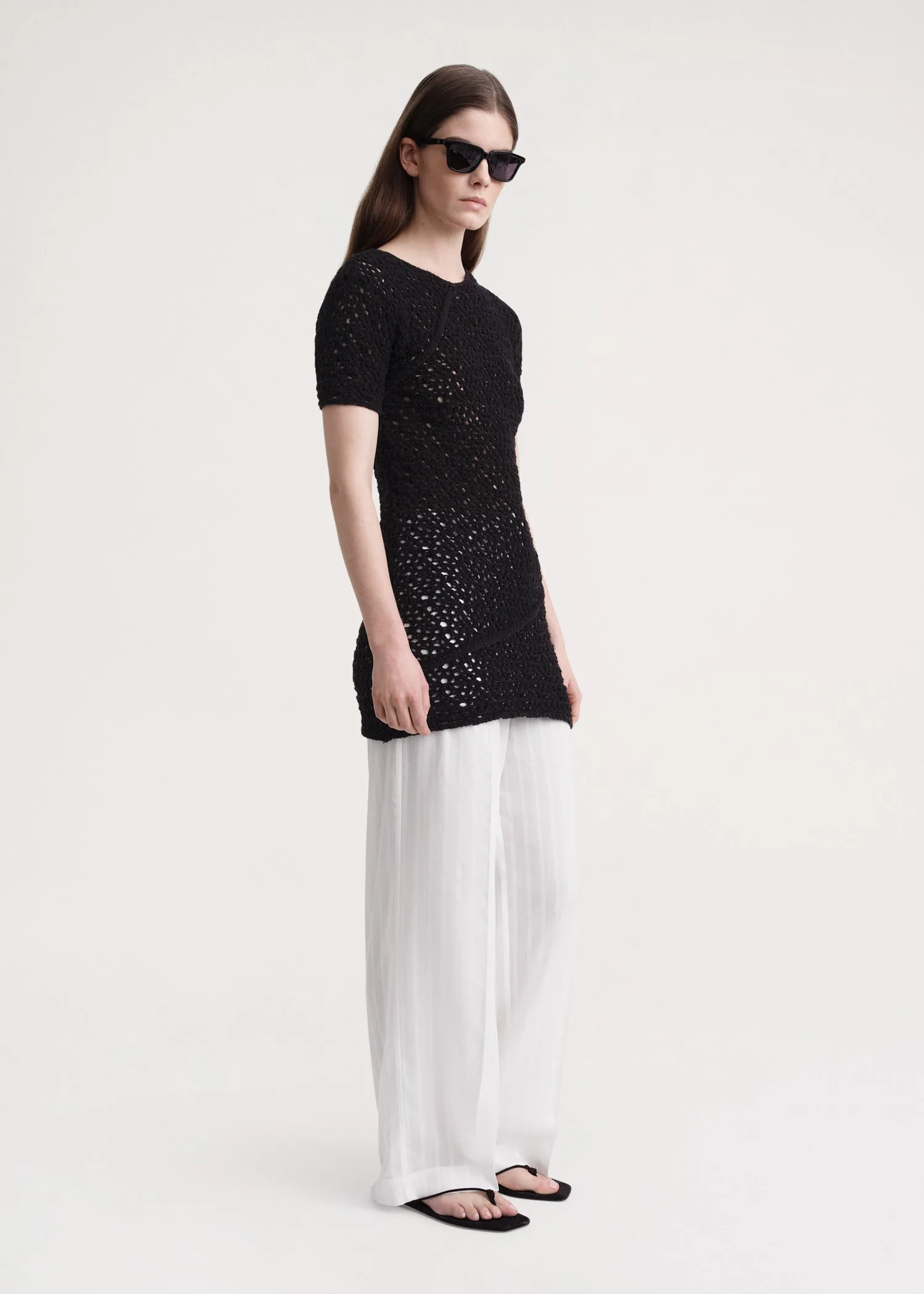 Crochet-knitted twist top black sold by Toteme product image thumbnail 2