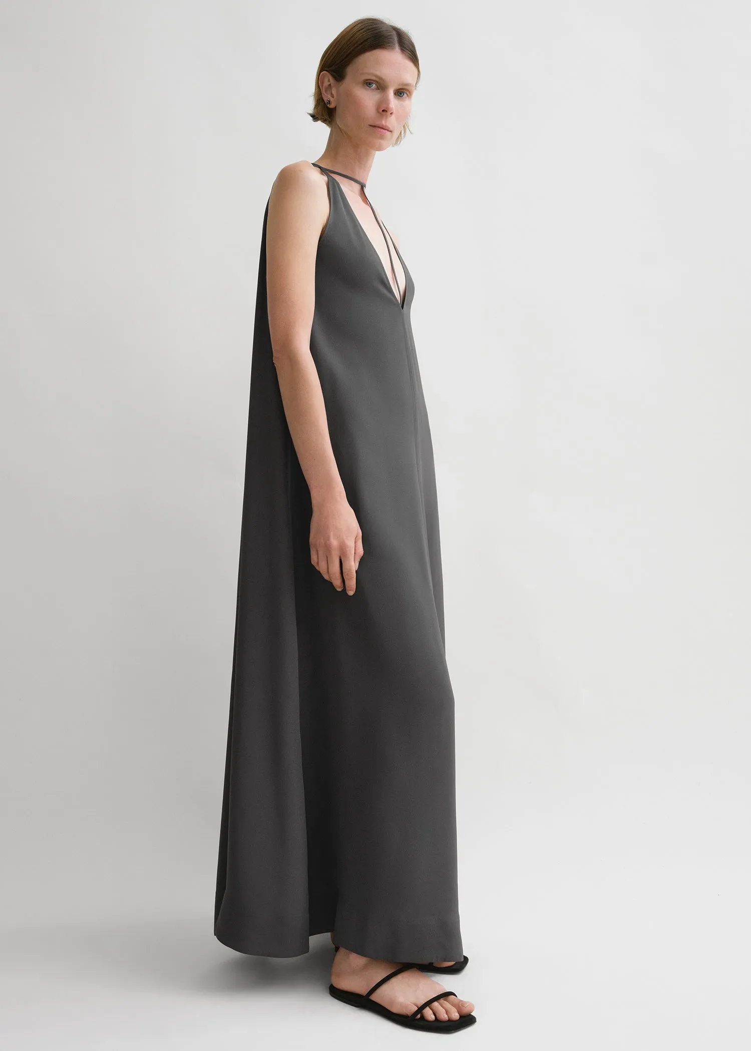 T-strap crepe-back satin dress lead sold by Toteme product image thumbnail 2