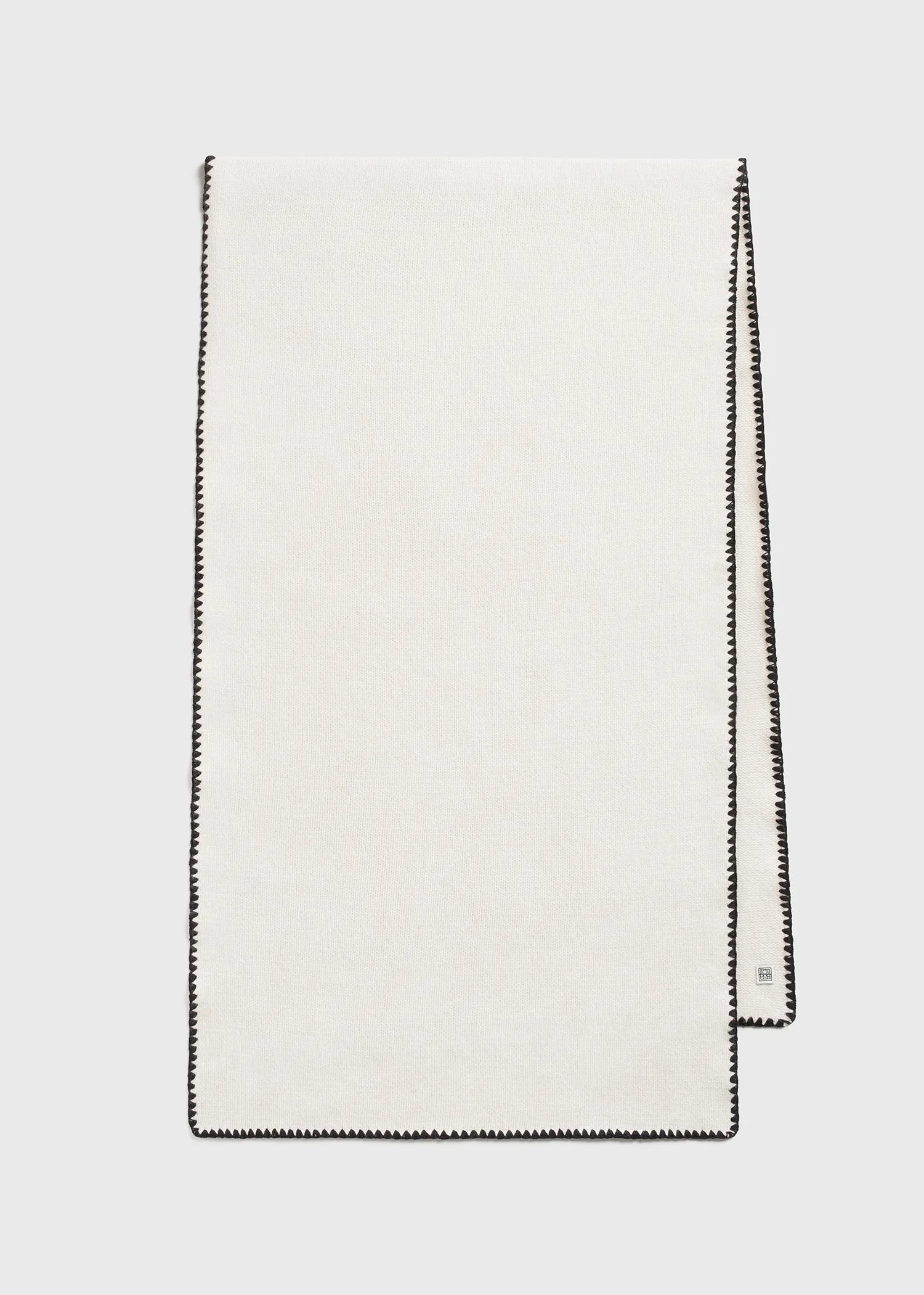 Embroidered wool cashmere scarf snow sold by Toteme