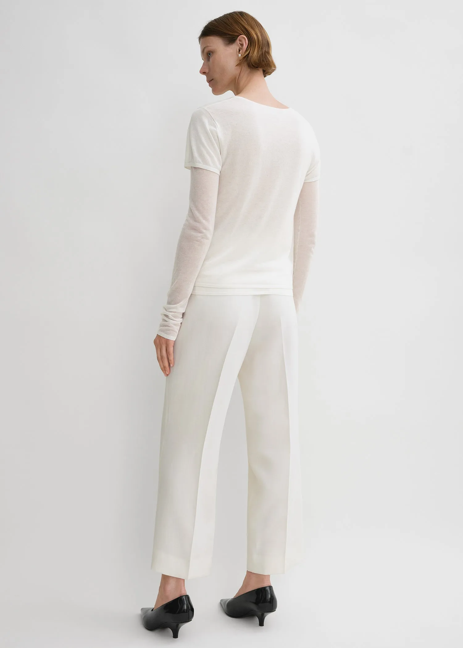 Layered knit tee talc sold by Toteme product image thumbnail 3