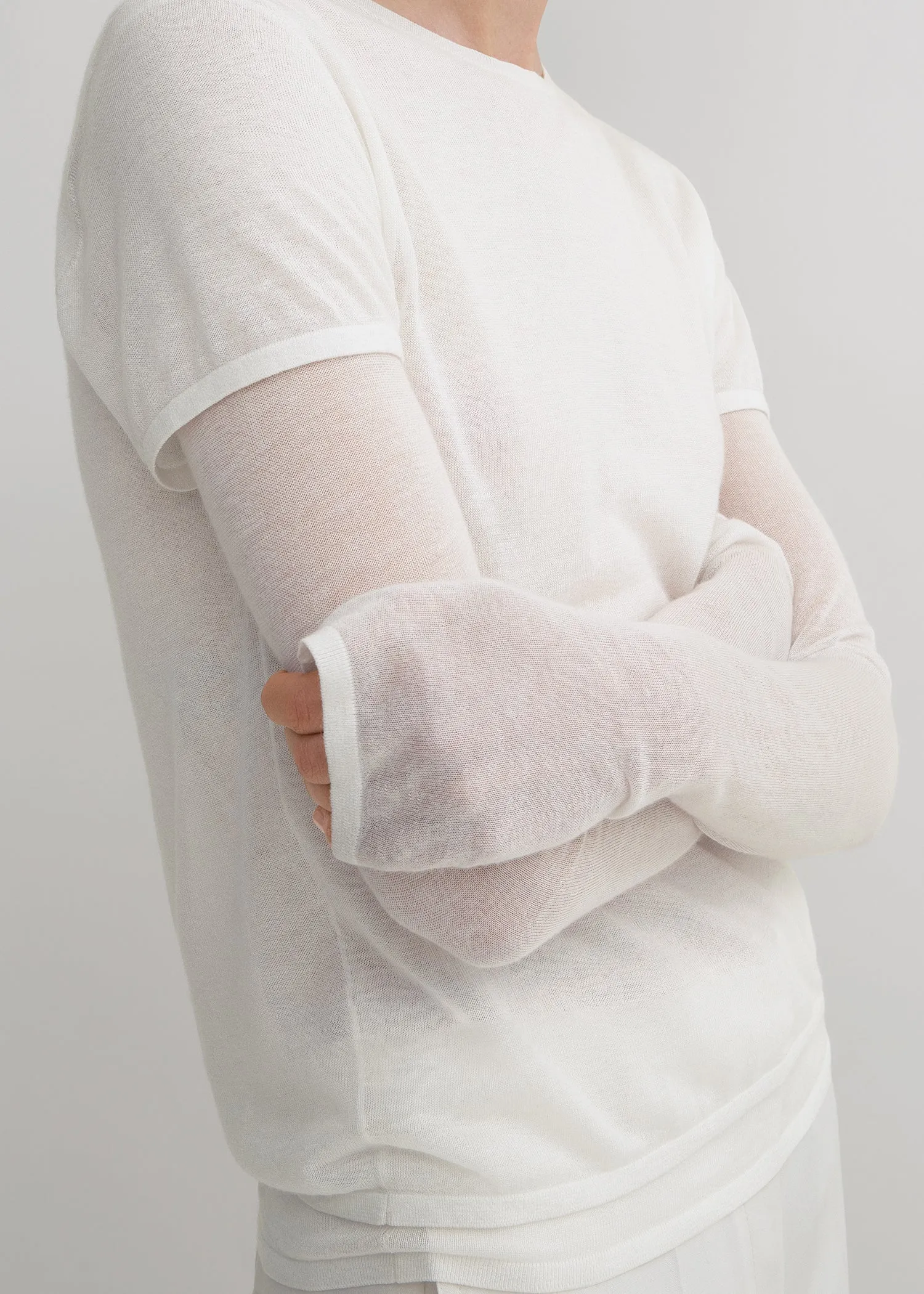 Layered knit tee talc sold by Toteme product image thumbnail 5