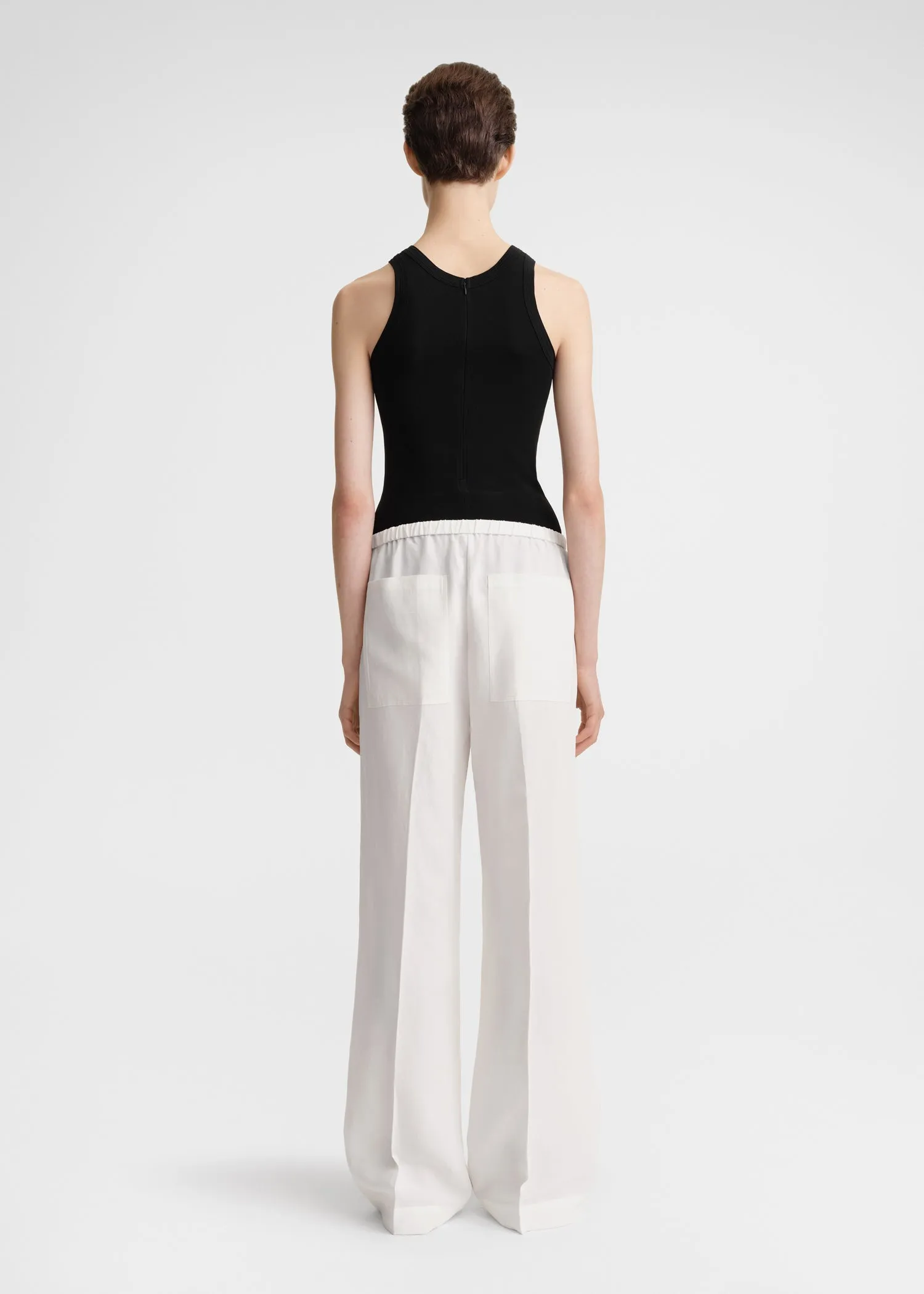 Fluid drawstring trousers off-white sold by Toteme product image thumbnail 3