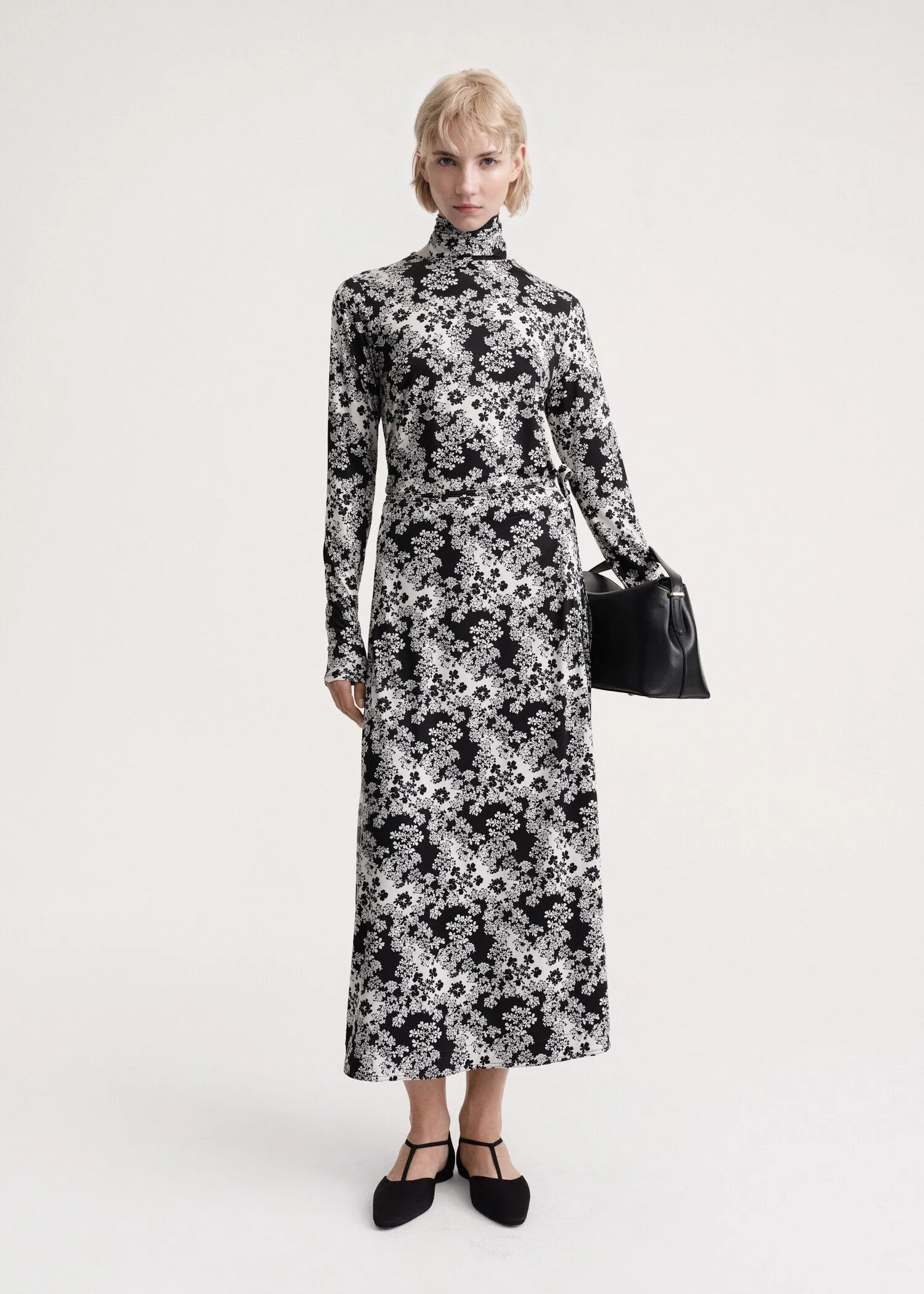 Tie-waist wrap skirt floral sold by Toteme