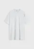 Straight cotton tee pale grey melange sold by Toteme
