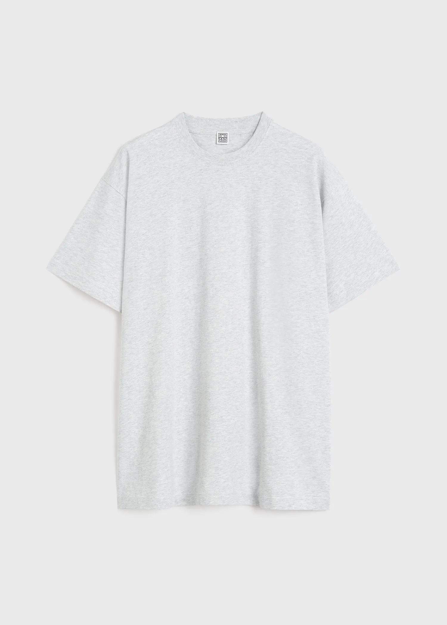 Straight cotton tee pale grey melange sold by Toteme product image thumbnail 5