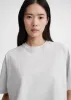 Straight cotton tee pale grey melange sold by Toteme