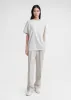 Straight cotton tee pale grey melange sold by Toteme
