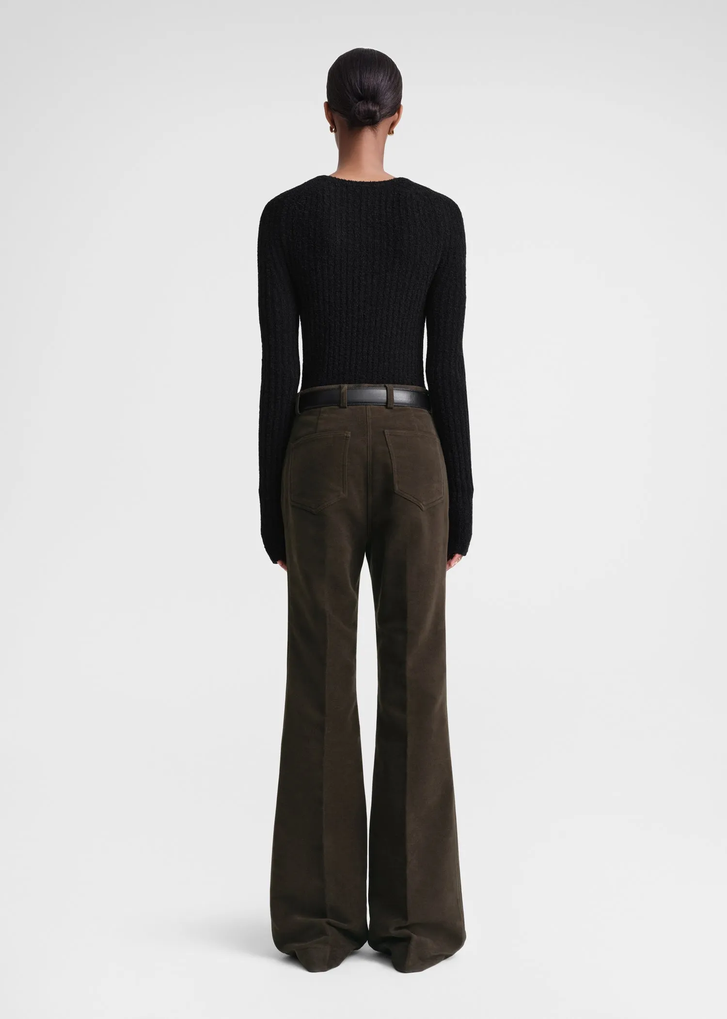 Flared moleskin trousers espresso sold by Toteme product image thumbnail 3