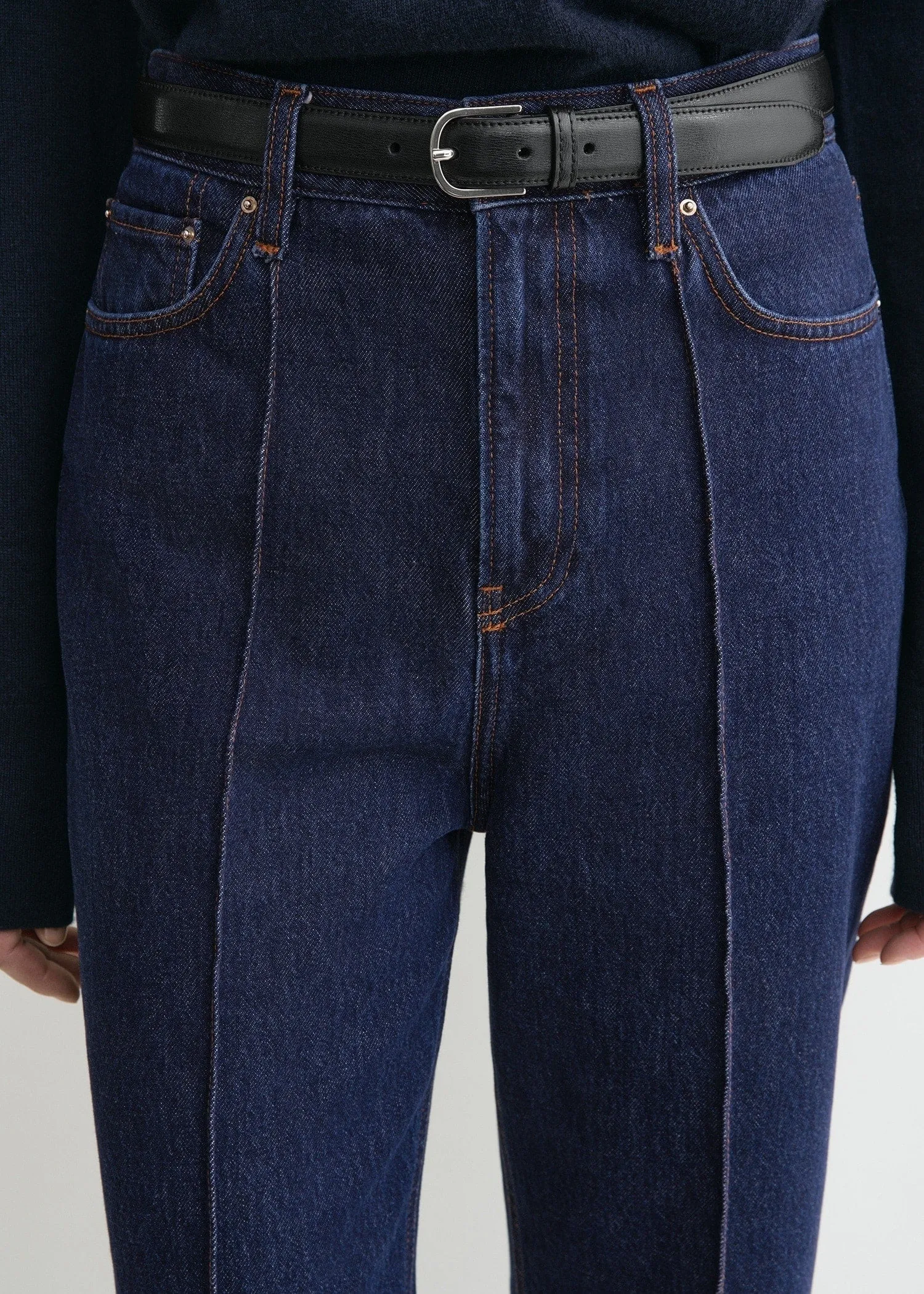 Tapered leg denim dark indigo sold by Toteme product image thumbnail 4