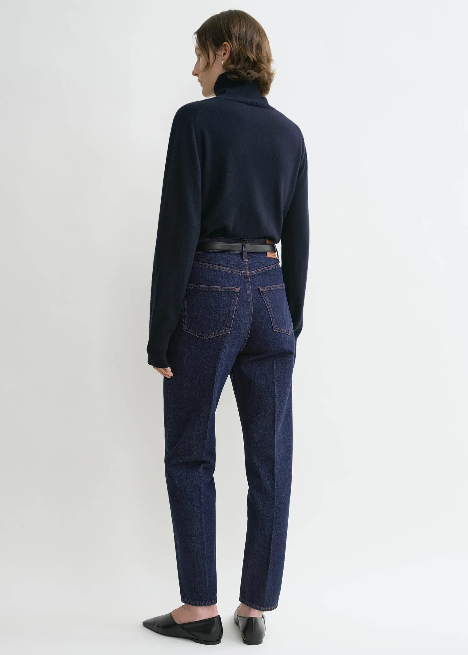 Tapered leg denim dark indigo sold by Toteme product image thumbnail 3