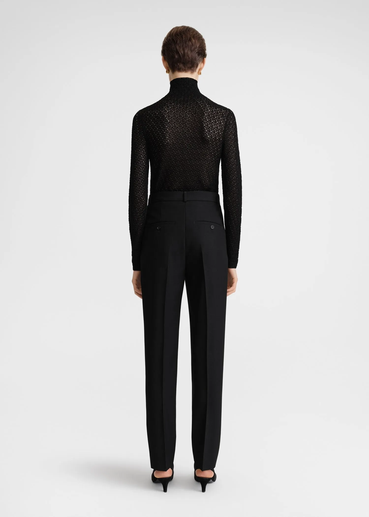 Single-pleat tapered trousers black sold by Toteme product image thumbnail 3