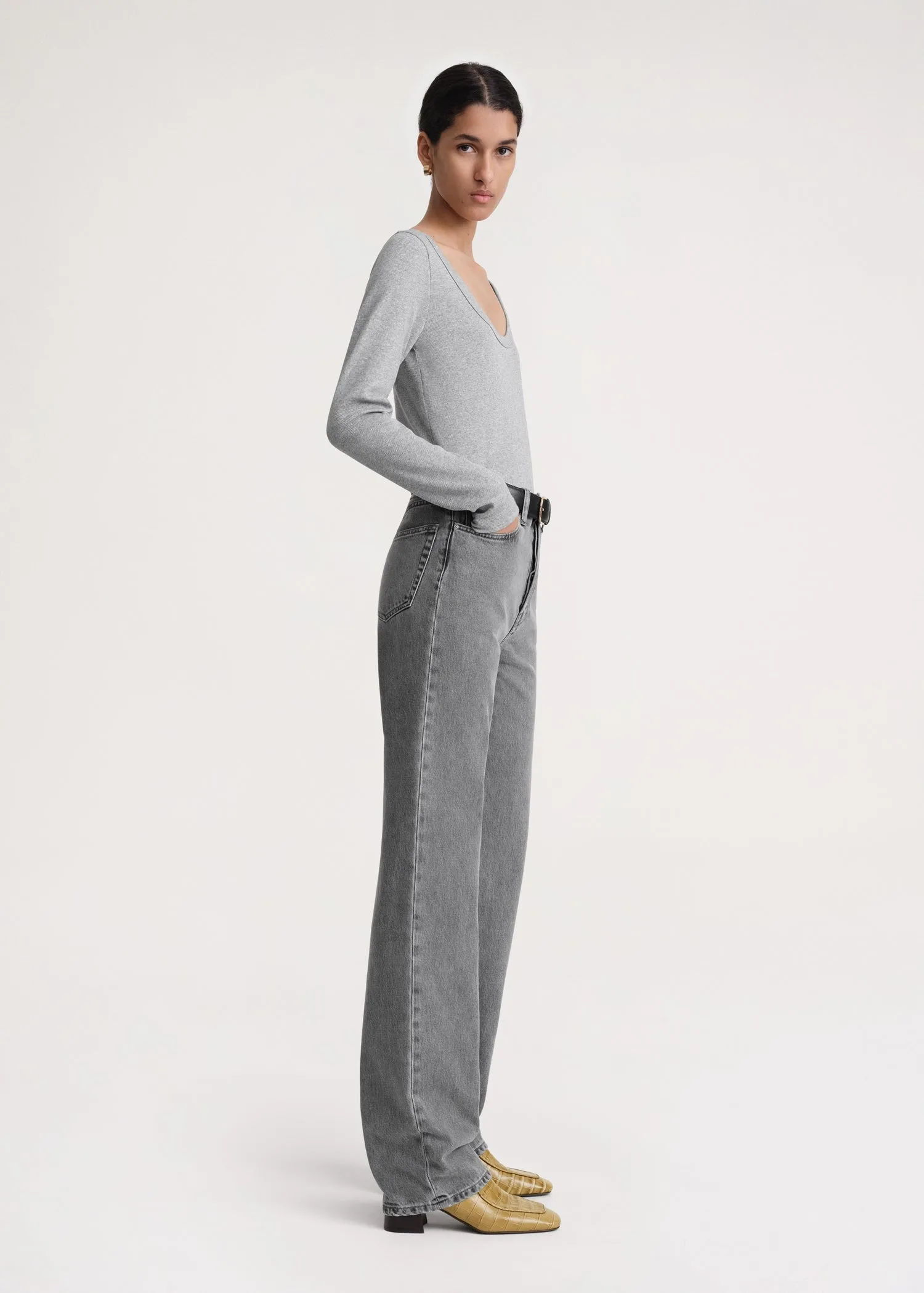 Classic rib top grey melange sold by Toteme product image thumbnail 3