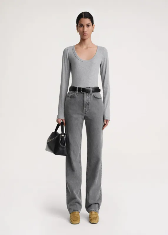 Classic rib top grey melange sold by Toteme