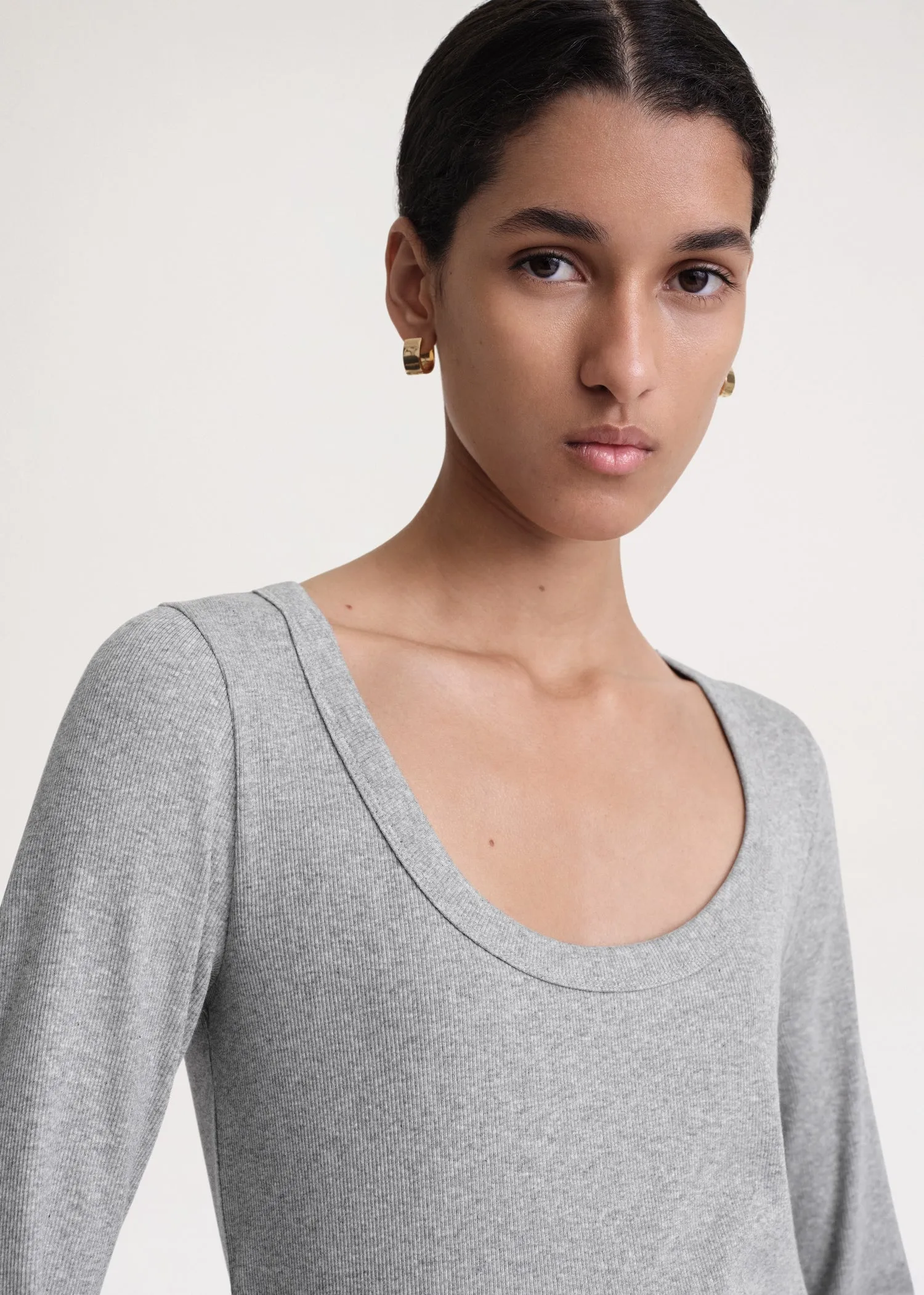 Classic rib top grey melange sold by Toteme product image thumbnail 2