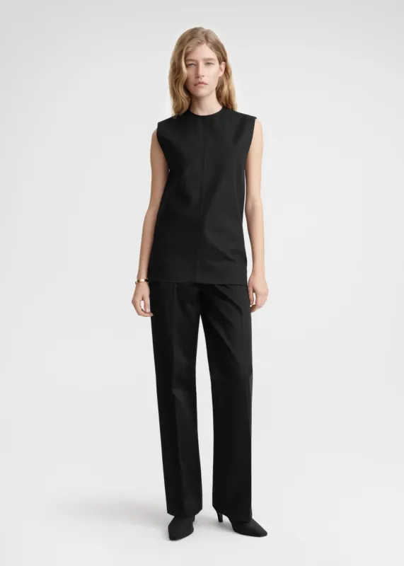 Sleeveless twisted-seam top black sold by Toteme