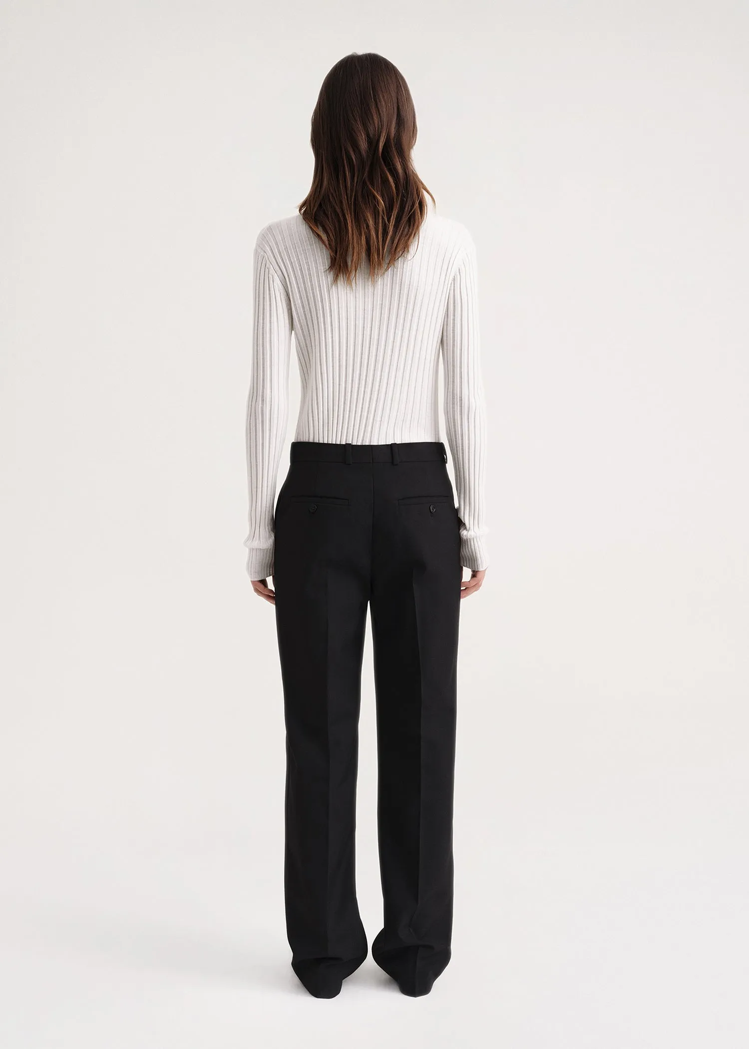 Mid-waist straight trousers black sold by Toteme product image thumbnail 3