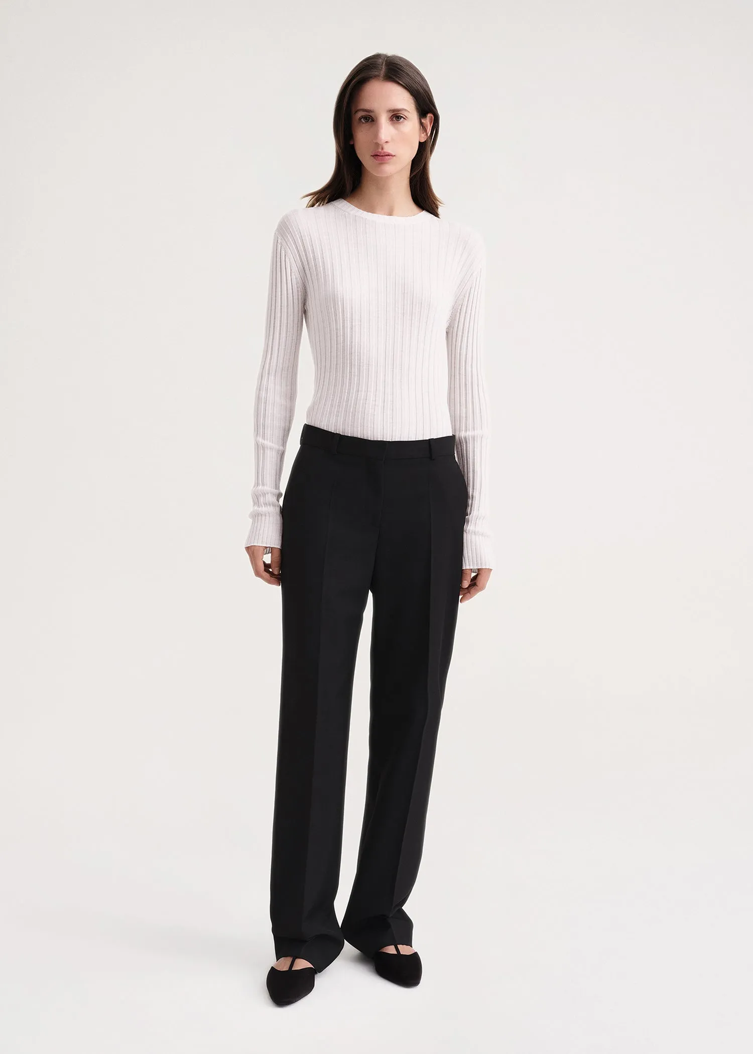Mid-waist straight trousers black sold by Toteme
