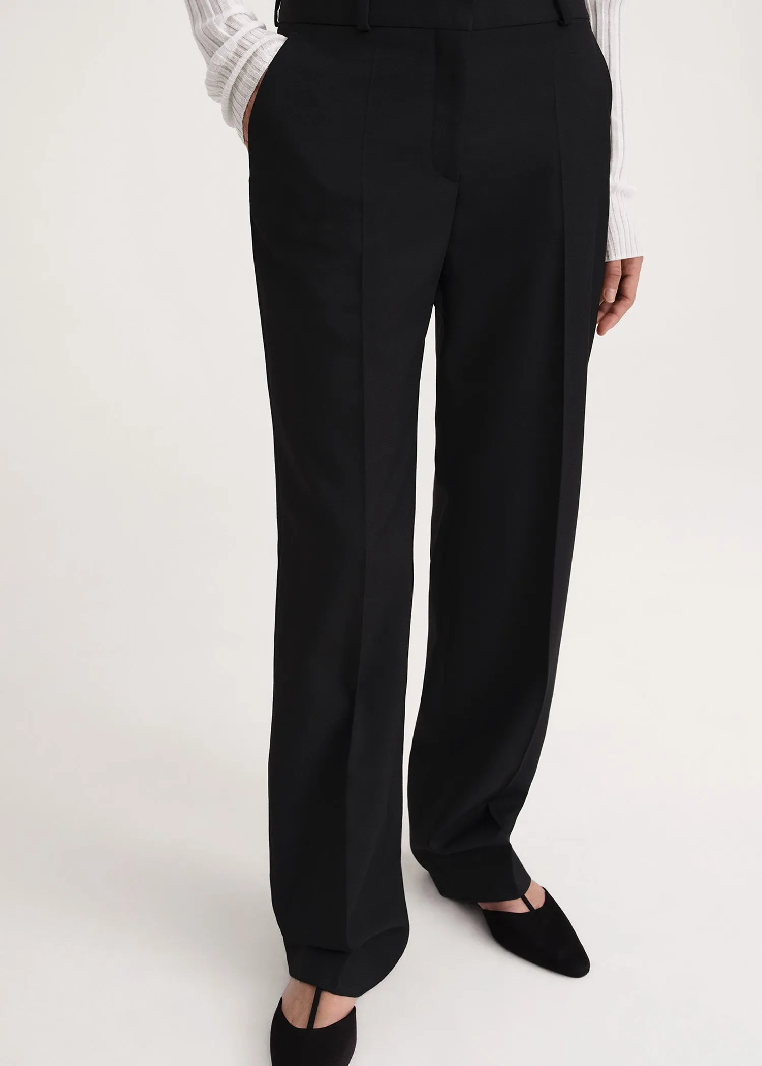 Mid-waist straight trousers black sold by Toteme product image thumbnail 4