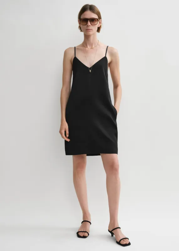 Contrast satin cami dress black made by Toteme