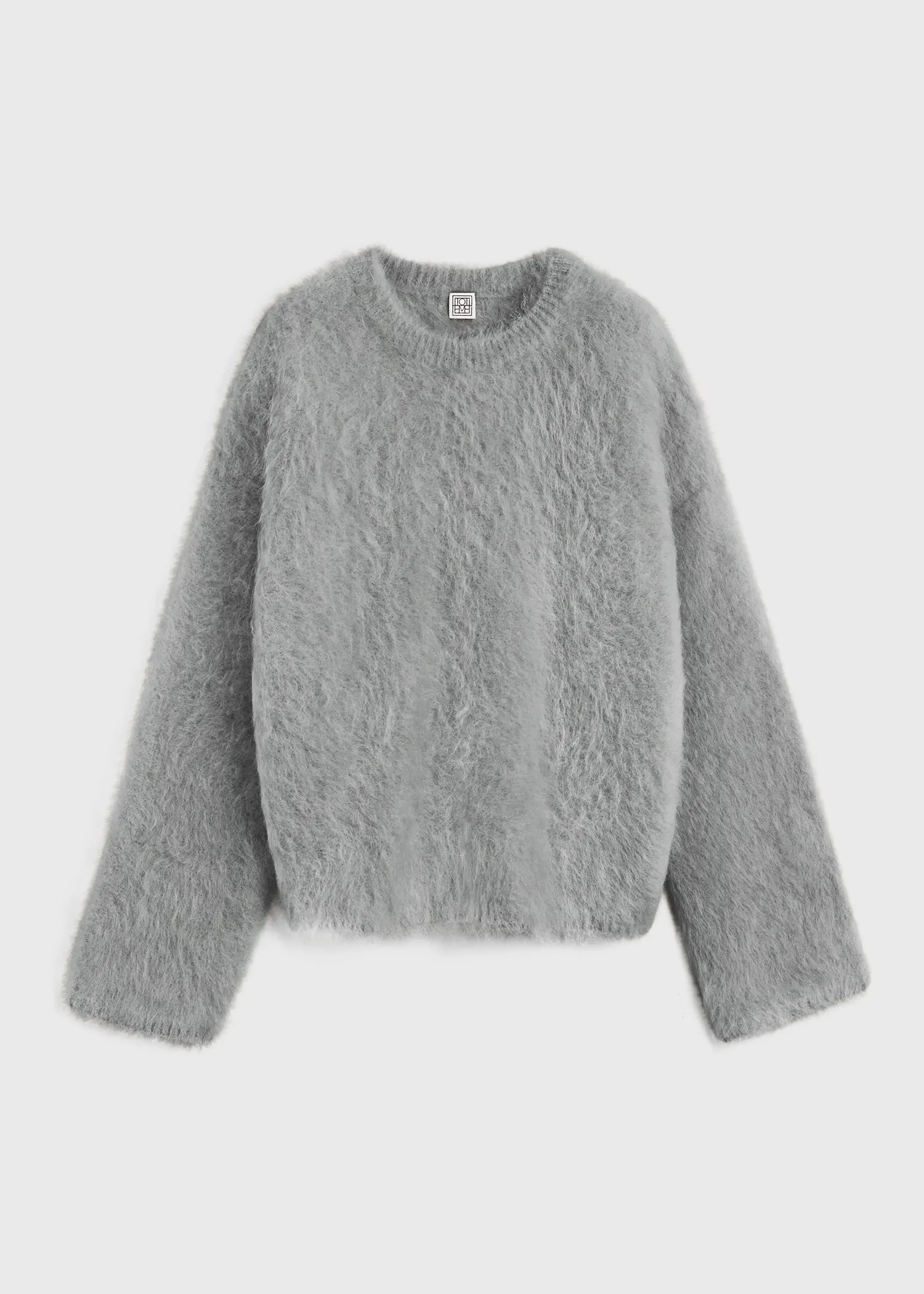 Boxy alpaca knit grey mélange sold by Toteme product image thumbnail 5