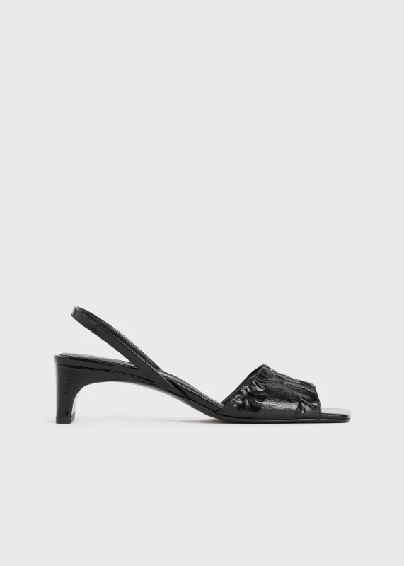 The Gathered Scoop-Heel Sandal black sold by Toteme