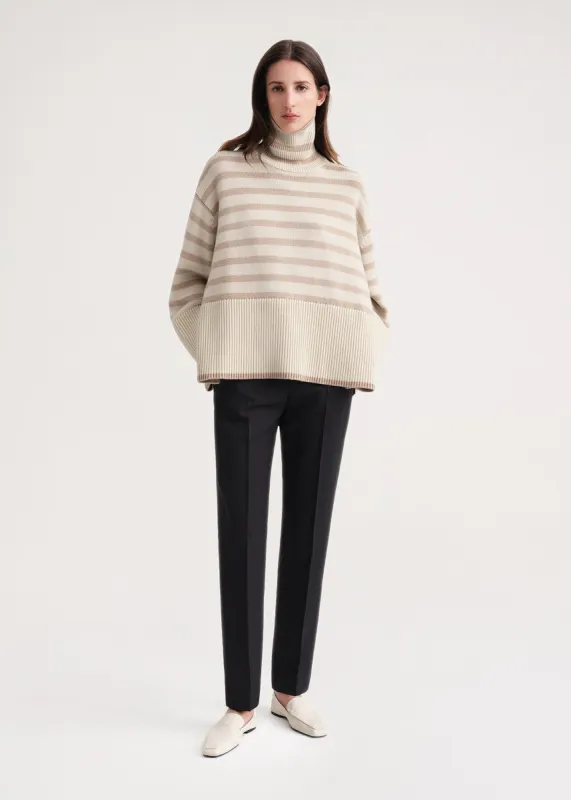 Signature stripe turtleneck sand dune made by Toteme