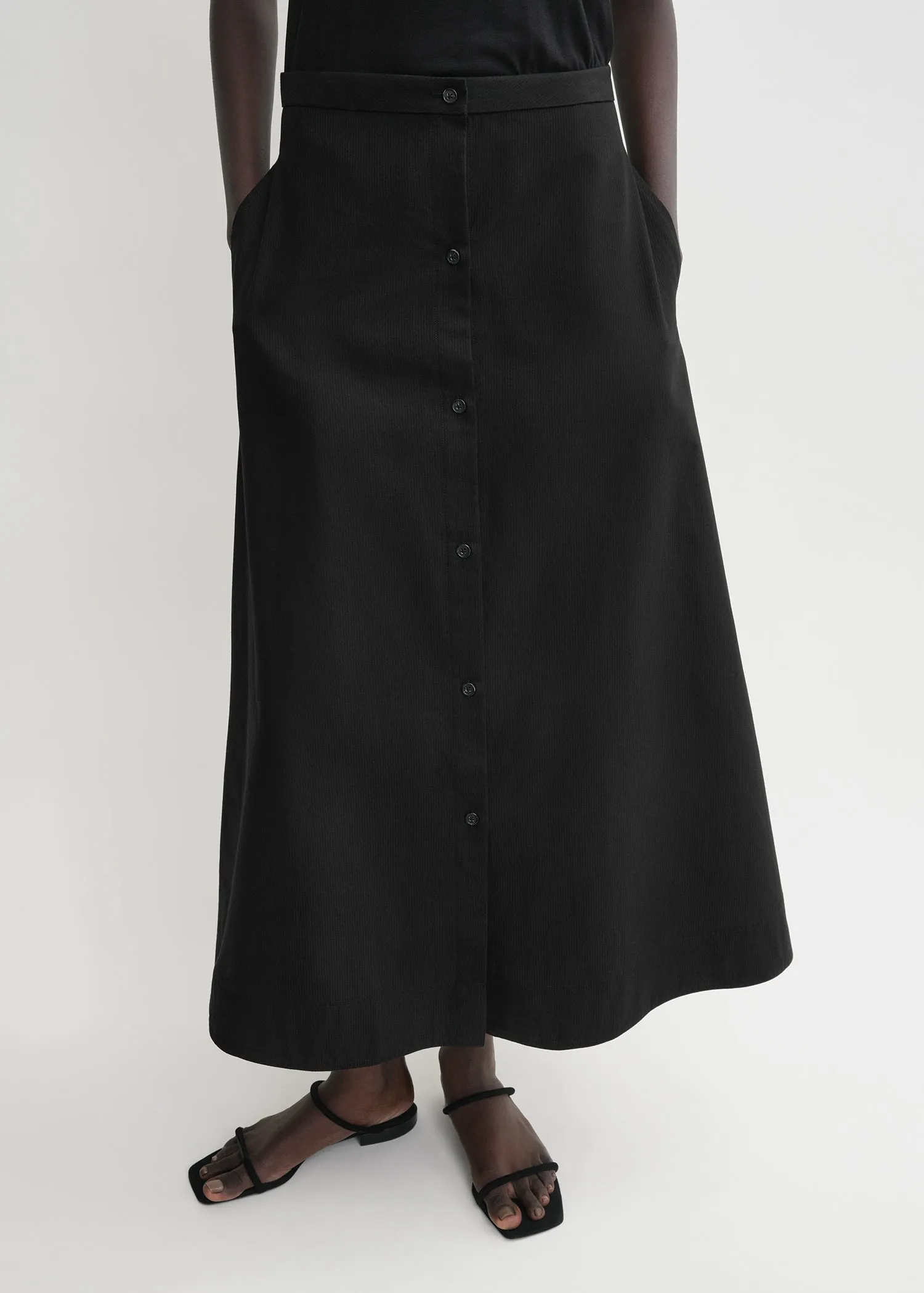 Jacquard stripe skirt black sold by Toteme product image thumbnail 4