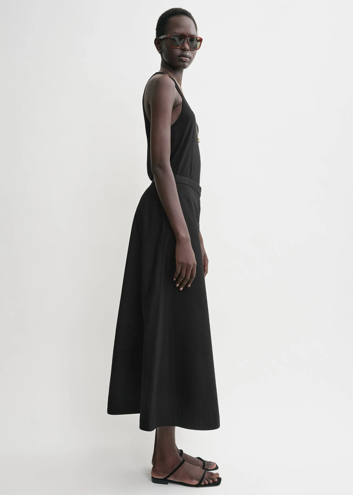 Jacquard stripe skirt black sold by Toteme product image thumbnail 2