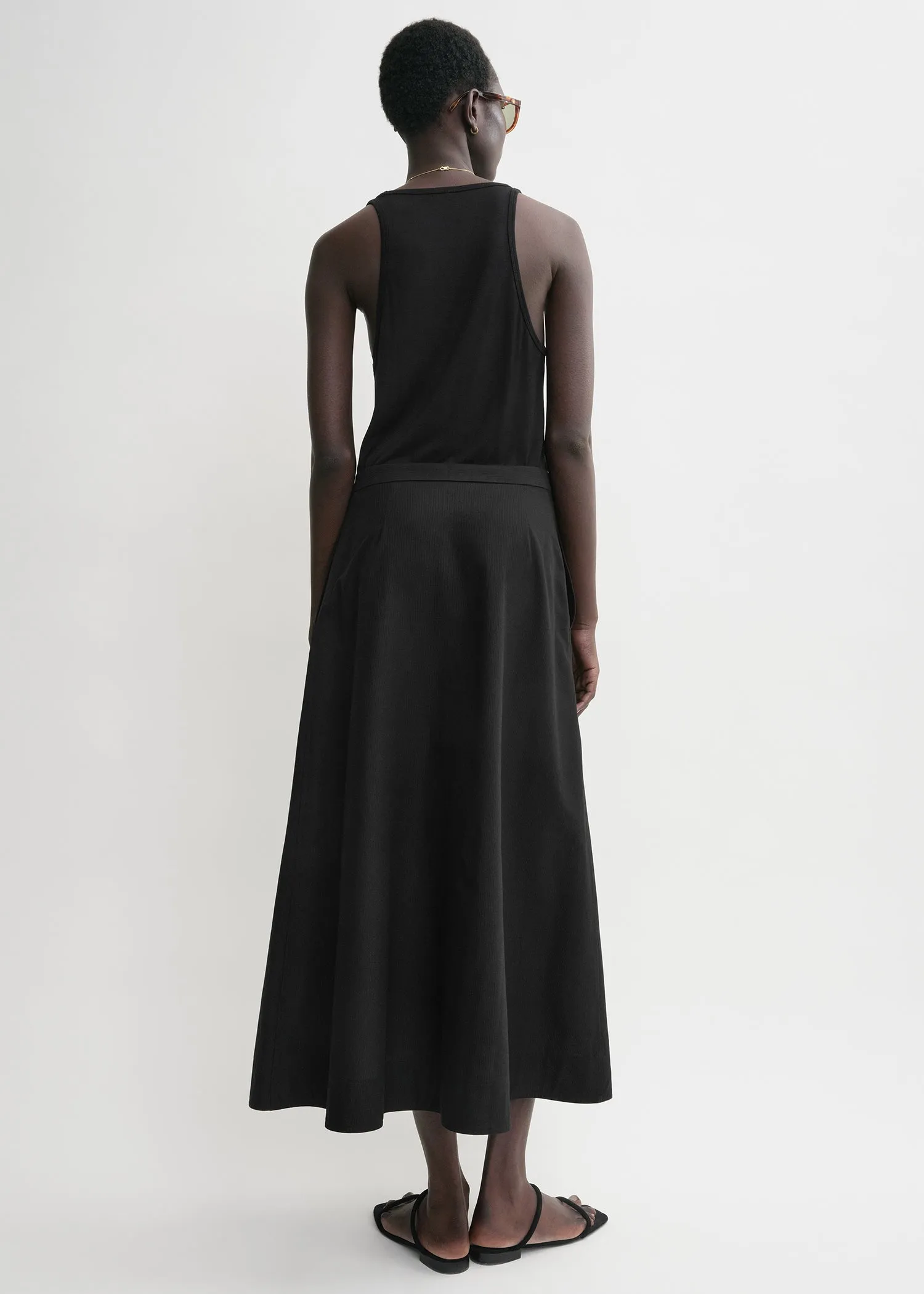 Jacquard stripe skirt black sold by Toteme product image thumbnail 3