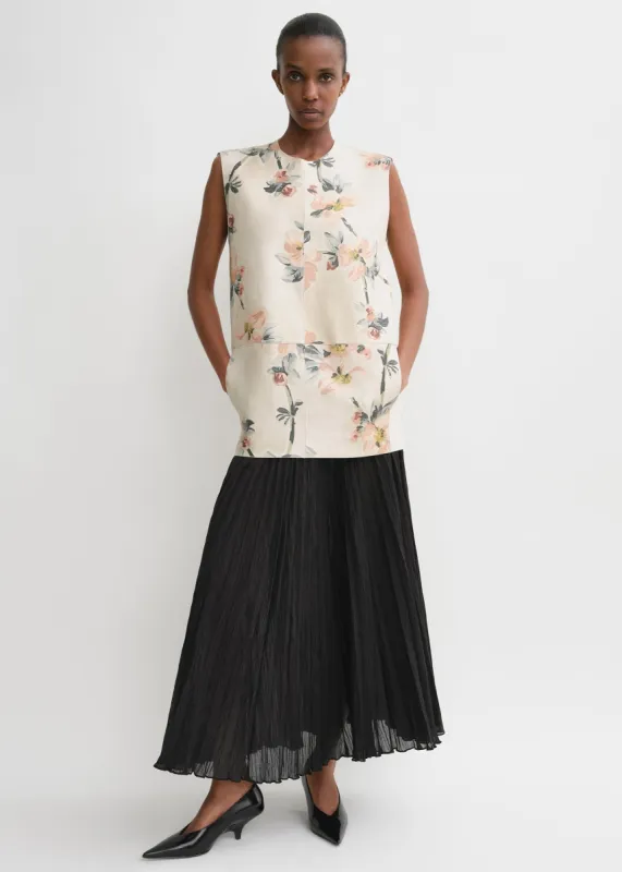 Double-faced leather top washed floral sold by Toteme