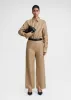 Paneled leather trousers biscuit sold by Toteme